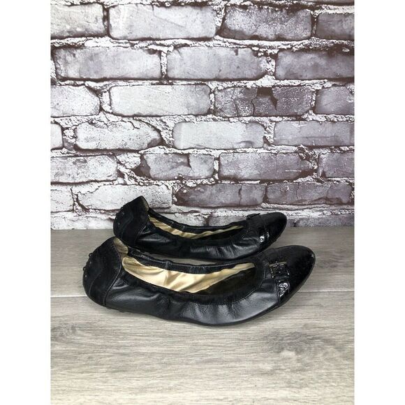 Tod's Black Leather Cap Toe Buckle Ballerina Ballet Flats Women's Sz 10M US/41EU - Picture 9 of 16